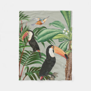 Tropischer Wald & Toucan Birds Fleecedecke