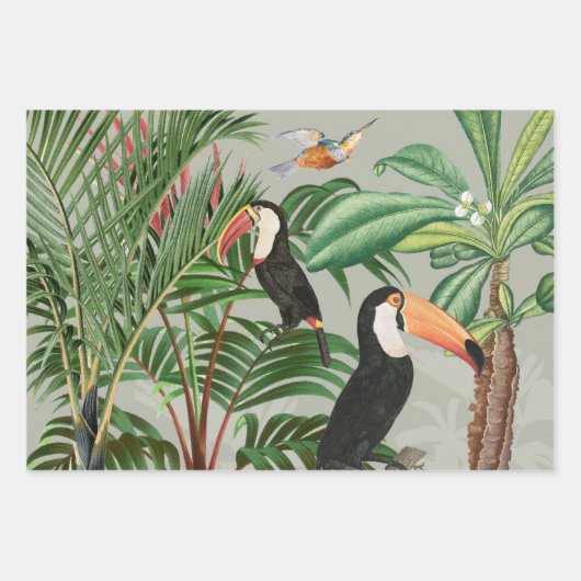 Tropischer Wald & Toucan Birds Geschenkpapier Set (Vorderseite 2)