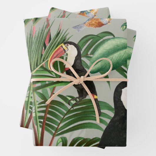 Tropischer Wald & Toucan Birds Geschenkpapier Set (Beispiel)
