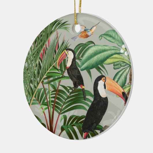 Tropischer Wald & Toucan Birds Keramik Ornament (Links)
