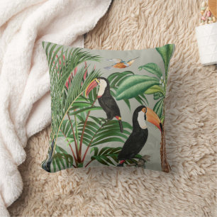 Tropischer Wald & Toucan Birds Kissen
