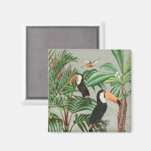 Tropischer Wald & Toucan Birds Magnet (Vorderseite/Rückseite)
