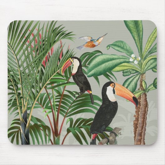 Tropischer Wald & Toucan Birds Mousepad (Vorne)