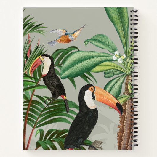 Tropischer Wald & Toucan Birds Notizblock (Rückseite)