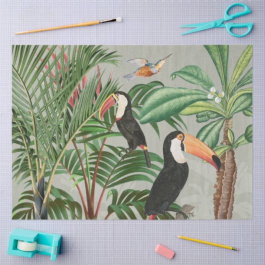 Tropischer Wald & Toucan Birds Seidenpapier (Basteln)