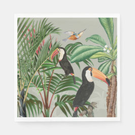 Tropischer Wald & Toucan Birds Serviette