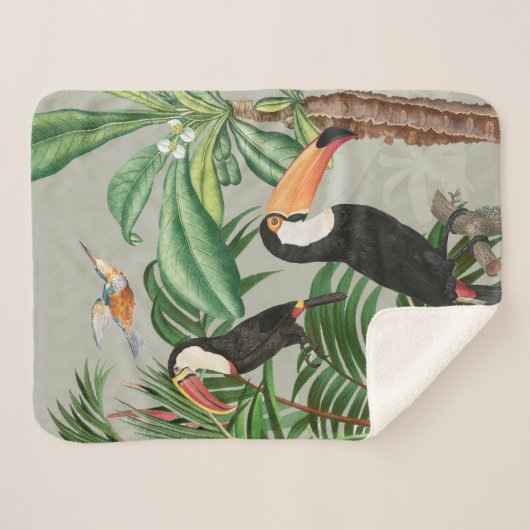 Tropischer Wald & Toucan Birds Sherpadecke (Vorderseite (Horizontal))