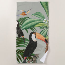 Tropischer Wald & Toucan Birds Strandtuch