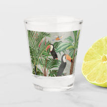 Tropischer Wald und farbenfrohe Vögel