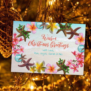 Tropischer warmer Weihnachtsgesteck Feiertagskarte