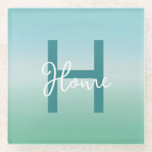 Tropischer Wasser Gradient Monogramm Name