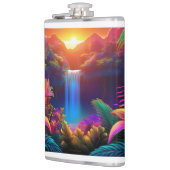 Tropischer Wasserfall Flachmann (Links)