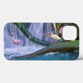 Tropischer Wasserfall, Flamingo und Ibis Case-Mate iPhone Hülle (Rückseite (Horizontal))
