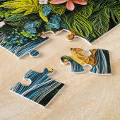 Tropischer Wasserfall im lebendigen Quilling-Stil Puzzle (Seite)