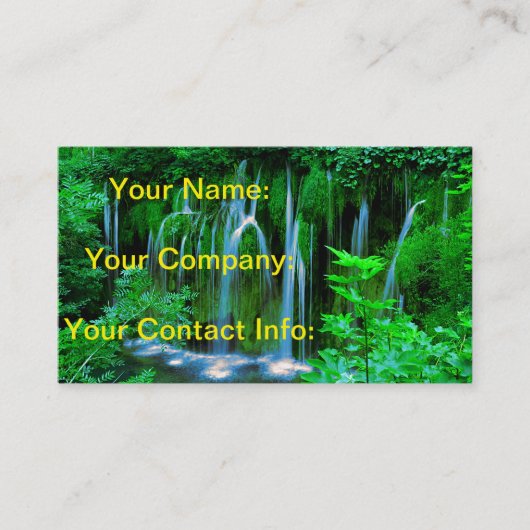 Tropischer Wasserfall im Regenwald Visitenkarte (Vorderseite)