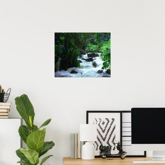 Tropischer Wasserfall Poster (Heimbüro)