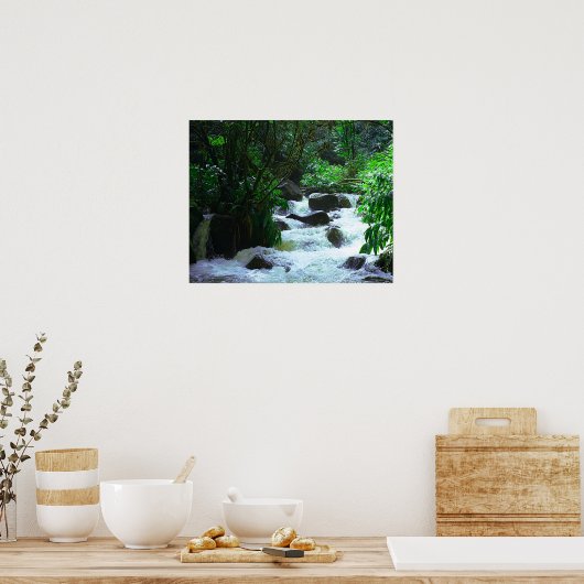 Tropischer Wasserfall Poster (Küche)