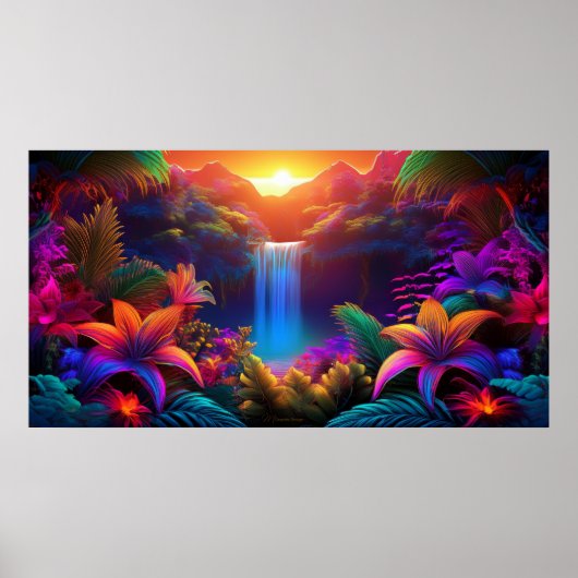 Tropischer Wasserfall Poster (Vorne)