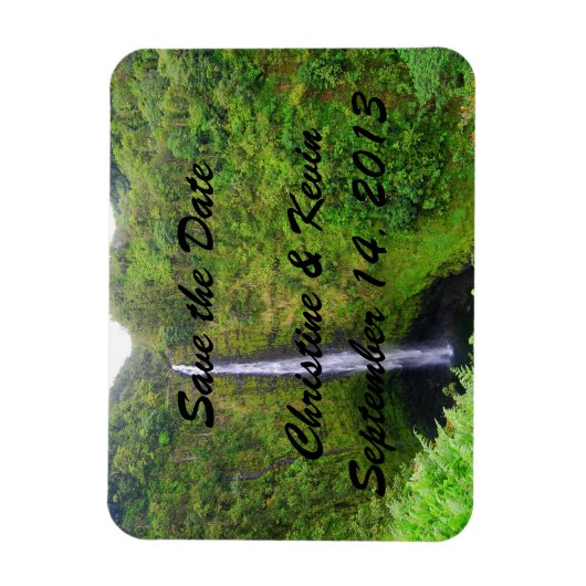 Tropischer Wasserfall Save the Date Magnet (Vertikal)