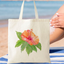 Tropischer Wasserfarben-Orangen-Hibiskus 