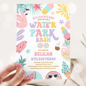 Tropischer Wasserpark Sommer Geburtstagsparty Einladung