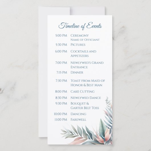 Tropischer Watercolor-Traum - Hochzeitsprogramm - (Rückseite)