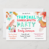 Tropischer Weekend-Itinerary-Junggeselinnen-Abschi Einladung (Vorderseite)
