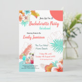 Tropischer Weekend-Itinerary-Junggeselinnen-Abschi Einladung (Stehend Vorderseite)