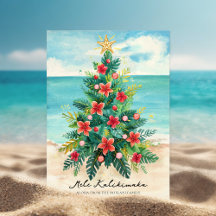 Tropischer Weihnachtsbaum am Meer