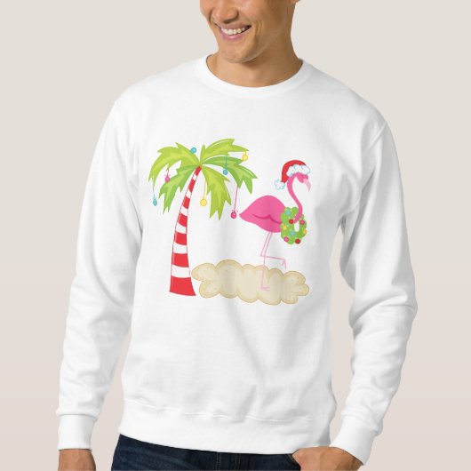 Tropischer Weihnachtsbaum Flamingo T - Shirt (Vorderseite)