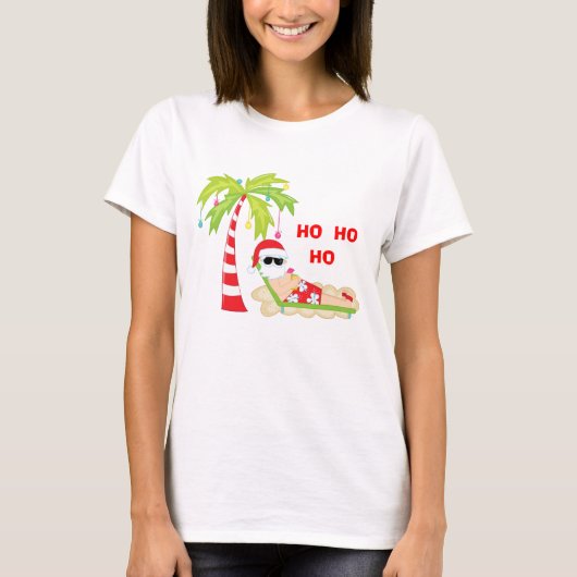 Tropischer Weihnachtsbaum Flamingo T - Shirt (Vorderseite)