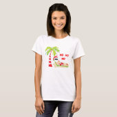 Tropischer Weihnachtsbaum Flamingo T - Shirt (Vorne ganz)