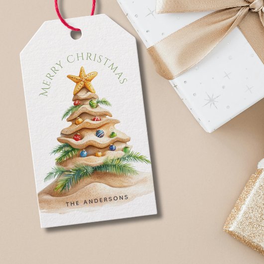 Tropischer Weihnachtsbaum Geschenkanhänger