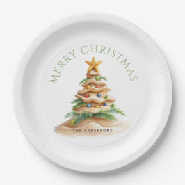 Tropischer Weihnachtsbaum Pappteller