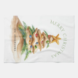 Tropischer Weihnachtsbaum Personalisiert Geschirrtuch