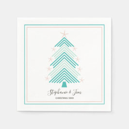 Tropischer Weihnachtsbaum Rosa Starfish Party Serviette