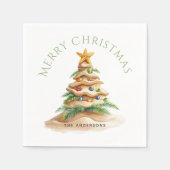 Tropischer Weihnachtsbaum Serviette (Vorderseite)