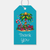 Tropischer Weihnachtsbaum Vielen Dank Geschenkanhänger (Vorderseite)
