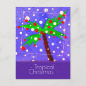 Tropischer Weihnachtsbaumschnee schneidet Frohe We Feiertagspostkarte (Vorderseite)