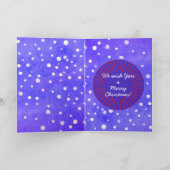 Tropischer Weihnachtsbaumschnee schneidet Frohe We Karte (Innenseite)