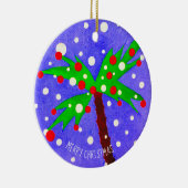 Tropischer Weihnachtsbaumschnee schneidet Frohe We Keramik Ornament (Rechts)