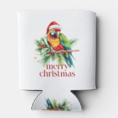 Tropischer Weihnachtsbird Retro Frohe Weihnachten Dosenkühler (Rückseite)