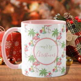 Tropischer Weihnachtsbrand Blau Weihnachtsmannmütz Tasse