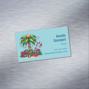 Tropischer Weihnachtsfeiertag Palme Magnetische Visitenkarte