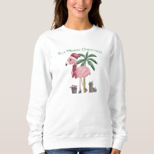 Tropischer Weihnachtsflamingo Sweatshirt