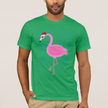 Tropischer Weihnachtsflamingo-Weihnachtsmann-T -