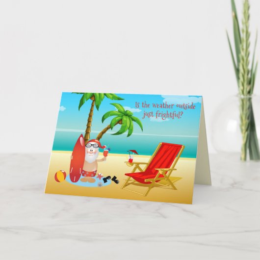 Tropischer Weihnachtsgrüße Feiertagskarte (Vorderseite)