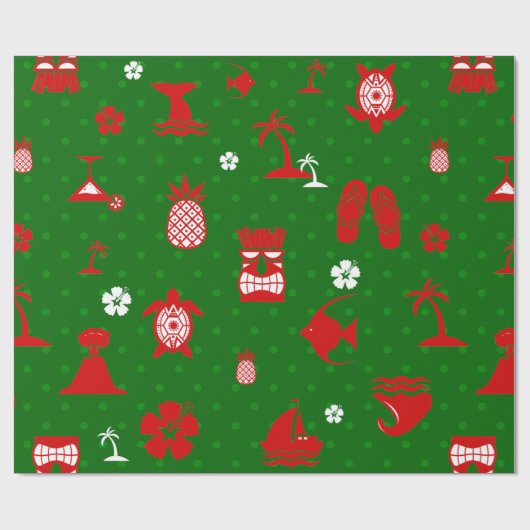 Tropischer Weihnachtskalender Geschenkpapier (Flach)