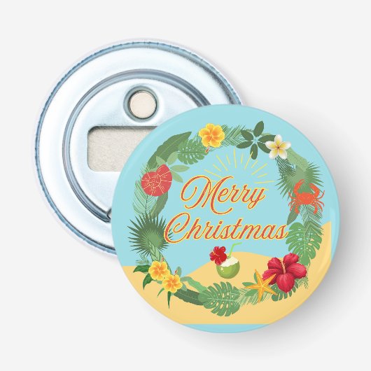 Tropischer Weihnachtskranz Flaschenöffner (Vorderseite)