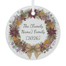 Tropischer Weihnachtskranz Glas-Kreis-Ornament